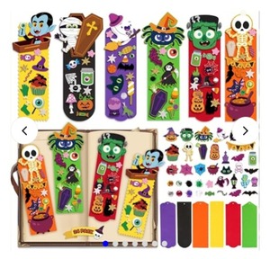 lot 2083 image: OCHIDO 24 Sets Halloween Crafts for Kids, DIY Halloweens Bookmarks, Halloween Arts and Crafts for Kids, Bookmarks Bulk for Holiday Decorations, Classroom Prizes, Goodie Bag Stuffers, Trick or Treat