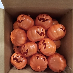 lot 2084 image: Tuanse 20 Pcs Halloween Pumpkin Light Covers for String Lights, Orange  3D Jack O Lantern Design, Reusable Plastic Shades for Indoor Outdoor Yard, DIY Party Decorations, No Lights Included