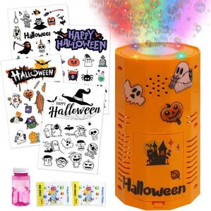 lot 2120 image: Halloween Bubble Machine with DIY Sticker,Portable Automatic Bubble Machine with Lights and Spooky Sound EffectsDIY Sticker,Bubble Maker Toys for Kids & Adults Outside Activities Parties Halloween