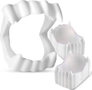 lot 2123 image: Vampire Teeth Kid Size, White Fake Vampire Teeth for Kids, Vampire Fangs for Kids Costume, Dress-Up, Pretend Play, 12 Pack Halloween Teeth for Halloween Party Favors