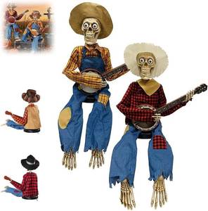 lot 2168 image: Funny Animated Dueling Banjo Skeletons, Halloween Musical Skeletons, Country Skeleton Musicians, for Indoor, Outdoor, Yard Lawn, Halloween Party (2Colors,Light)