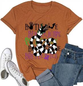 lot 2267 image: Halloween Shirts for Women Cute Ghost Shirt Vintage Funny Spooky T Shirt Novelty Horror Movie Graphic Tee Tops Medium