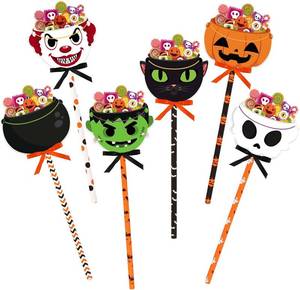 lot 2342 image: Hooqict 30Pcs Halloween Goodie Bags Party Favor Boxes Pumpkin Clown Skeleton Cauldron Zombie Gift Bags for Kids Trick or Treat Candy Boxes Halloween Party Supplies