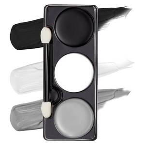lot 2350 image: Spooktacular Creations Halloween Makeup Palette 3 Colors Skeleton Face Body Paint with Double-headed Brush for Adult Cosplay SFX Makeup Cosplay Dress Up (7 Oz, Black White Gray )