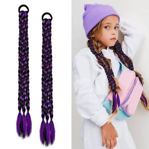 lot 2352 image: Dreamlover Hair Extensions for Kids, Crazy Hair Day Accessories for Girls, Hair Accessories for Girls, Black and Purple, 2 Pieces