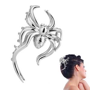 lot 2358 image: Halloween Spider Hair Claw Clips, Horror Spider Hair Clips Gothic Hair Barrettes Hairpin Metal Hair Accessories Silver Halloween Hair Decoration for Women Girls