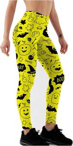 lot 2377 image: Halloween High Waisted Leggings for Women Fitness Yoga Pants Tummy Control Cycling Workout Gym XXXL