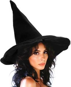 lot 2381 image: Halloween Black Wizard Hat Cosplay Costume Accessories for Women Halloween Party Christmas Role Play Birthday Party