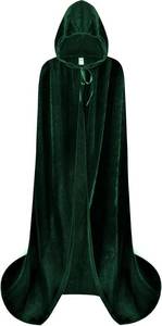 lot 2409 image: Spooktacular Creations Halloween Women Hooded Cloak, Long Hooded Black Cape Adult, Velvet Cloak Women for Halloween Party