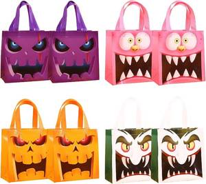 lot 2411 image: Halloween Treat Bags,Halloween 8PCS Gift Bags with Handles,Middle Size (Design A)