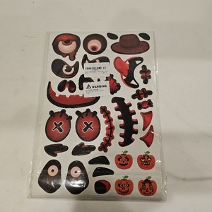 lot 2419 image: 64 Faces Halloween Pumpkin Decorations Trick or Treat Stickers