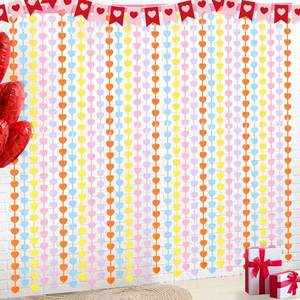 lot 2420 image: RoundFunny 2 Pack Valentines Day Decorations - 3.3 x 6.6 Ft Conversation Hearts Curtain, Colorful Heart Tinsel Foil Hanging Streamers for Wedding Birthday Photo Props Home Office Backdrop Decorations