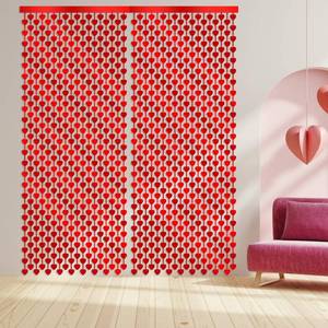 lot 2421 image: 3.3 x 6.6ft 2pcs Red Heart Fringe Curtain, Valentines Day Heart Garland Hanging Decorations Hanging Hearts Decor Foil Love Photo Booth Backdrop for Birthday Disco Party