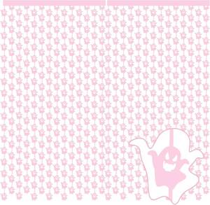 lot 2422 image: WovWeave 2 Pack Halloween Foil Fringe Curtains 3.3x6.6 Ft Ghost,Pink