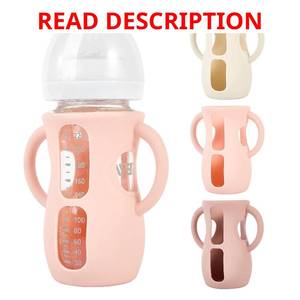lot 2513 image: 3 Pack Silicone Sleeves for Philips Avent Natural Glass Baby Bottles, 8oz