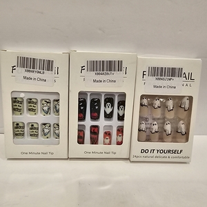 lot 2545 image: Lot of 3, Halloween Press on Nails Fake Nails