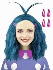 lot 2587 image: Envy Wig Blue Curly Cosplay Anime Wigs with HairPins for Halloween