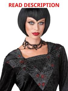 lot 2645 image: Seasons Vampirette Wig, 10 Inch Gothic Style with Bangs (Vibrant Red)