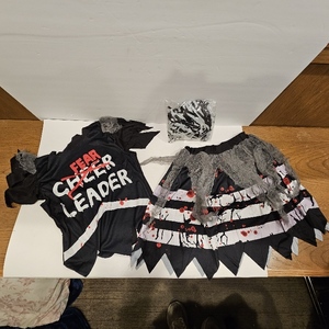 lot 2646 image: Cheerleader Costume Zombie Cheerless Costume for Girls Bloody Kids Dead Cheer Outfit for Halloween 78 Years