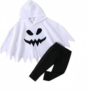 lot 2656 image: Noubeau Toddler Baby Boys Girls Halloween Costume Ghost Cloak Hooded Top Black Pants Boo Spooky Ghost Costume Cosplay Clothes 78 Years
