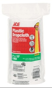 lot 10464 image: Ace Heavy Weight Plastic Drop Cloth 9 ft. x 12 ft.