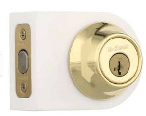lot 10479 image: Kwikset 660 Deadbolt Bright Brass Model 5064905, 2 Pack