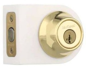 lot 10482 image: Kwikset 660 Deadbolt Bright Brass Model 5064905, 2 Pack