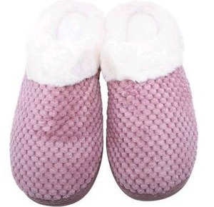 lot 10512 image: Cozy Adult Slippers, Pink And White