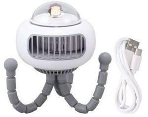 lot 10516 image: Rechargeable UFO Baby Stroller Fan, White