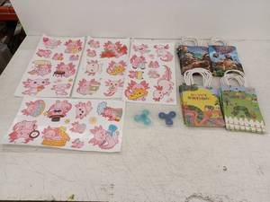 lot 10536 image: Party Supplies Bundle Stickers, Gift Bags, Fidget Spinner