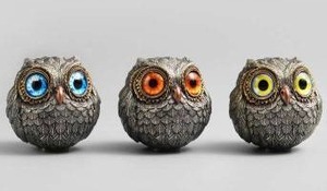 lot 10540 image: Wise Watcher Lucky Owl Figurine, Set of 3