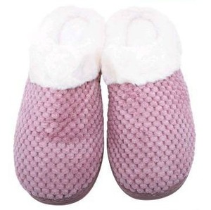 lot 10546 image: Cozy Adult Slippers, Pink And White