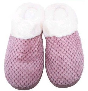 lot 10567 image: Cozy Adult Slippers, Pink And White