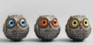 lot 10571 image: Wise Watcher Lucky Owl Figurine, Set of 3