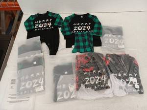 lot 10577 image: Merry 2024 Christmas Holiday Pajama Lot, 8 Sets