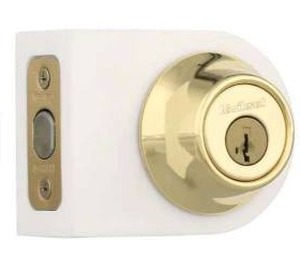 lot 10579 image: Kwikset 660 Deadbolt Bright Brass Model 5064905- 2 Pack