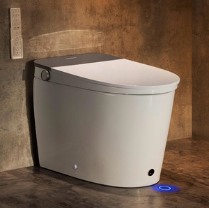 lot 4 image: Casta Diva Smart Toilet With Bidet Built in Auto Open 1000g MaP Flush K030Bidet Toilet with Tank, Heated Comfort Seat & Foam Dispenser, Warm Water, Dryer, Foot Sensor & Blackout Flush, Night Light - Retail $1,199