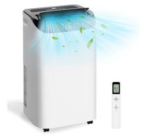 lot 15 image: 14,000 BTU Portable Air Conditioner Cools Up to 700 Sq.Ft, 3-IN-1 Energy Efficient Portable AC Unit with Remote Control & Installation Kits for Large Room, Office, Temporary Space - Retail $449
