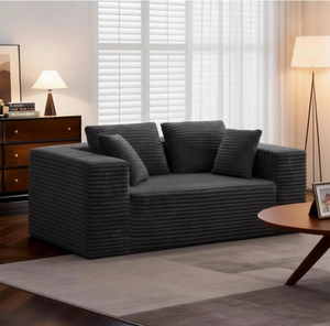lot 20 image: BEIGE 67-Inch 2-Seater Memory Foam Sofa-in-a-Box, BEIGE30-inch deep seat with lumbar-support backrest, double-layer foam cushions, 2 back pillows and 2 arm pillows. - Retail $299