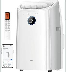 lot 33 image: DREO Portable Air Conditioner 515S, 12000 BTU ASHRAE (8000 BTU DOE) Smart AC Unit for Bedroom with Drainage-free Cooling, Fan&Dehumidifier 3 in 1, APPVoiceRemote, Quiet Standing AC for Room Indoors - Retail $529