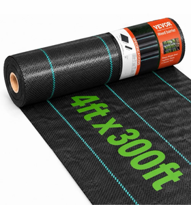 lot 55 image: VEVOR 4FTx300FT Premium Heavy Duty Weed Barrier Landscape Fabric, 3.2OZ Woven Geotextile Fabric Under Gravel, High Permeability for Weed Blocker Weed Mat, Driveway Fabric, Weed Control Garden Cloth - Retail $65