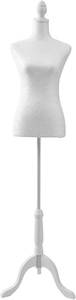 lot 4006 image: $73 Adjustable Female Pinnable Mannequin Torso with Tripod Base White