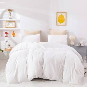 lot 4009 image: $80 Wellboo White Comforter Sets Queen Size Solid Color Bedding