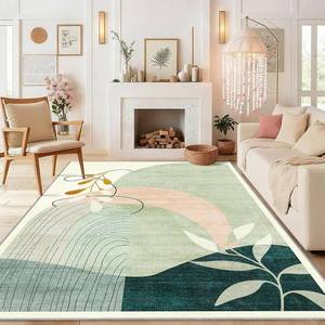 $150 MUJOO Washable 8x10 Area Rug, Low Pile, Non-Slip, Mid-Century