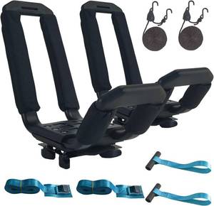 lot 4072 image: $130 Kayak Roof Rack - Low Noise Elliptical Aluminum, Universal