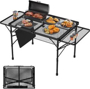 lot 4076 image: $60 WildFinder Folding Table with 2 Wing Panels, 3x2 ft Camping Table