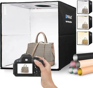lot 4084 image: $60 PULUZ 16x16 Photo Studio Light Box with 160 LEDs, 6 Backgrounds