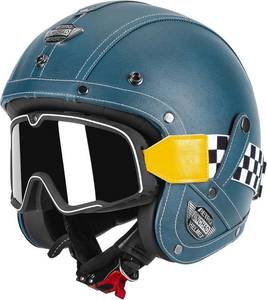 lot 4089 image: $70 Handmade Leather 34 Open Face Motorcycle Helmet DOT Approved LARGE