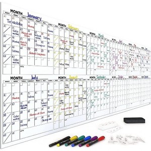 lot 4090 image: $80 XXL 100x36 Dry Erase Monthly Planner Poster 12-Month Calendar