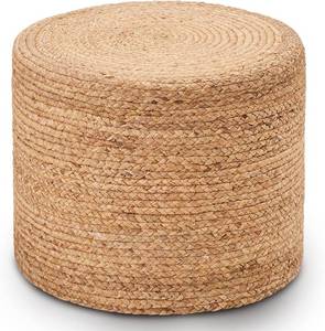lot 4094 image: $82 18x12 Boho Ottoman Pouf Natural Water Hyacinth Rustic Handmade